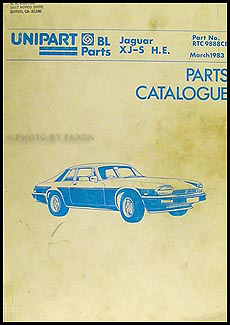 1982-1983 Jaguar XJ-S 12 Cylinder Parts Book Original