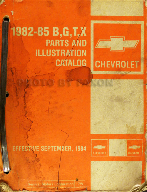 1982-1985 Chevrolet Parts Book Original El Camino Monte Carlo Caprice Impala Malibu Chevette Citation
