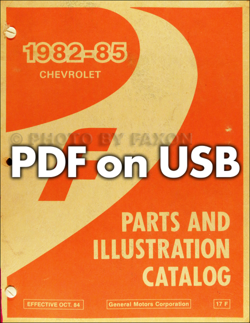 1982-1985 Chevrolet Camaro Parts Book USB