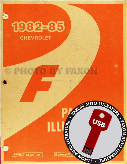 1982-1985 Chevrolet Camaro Parts Book USB