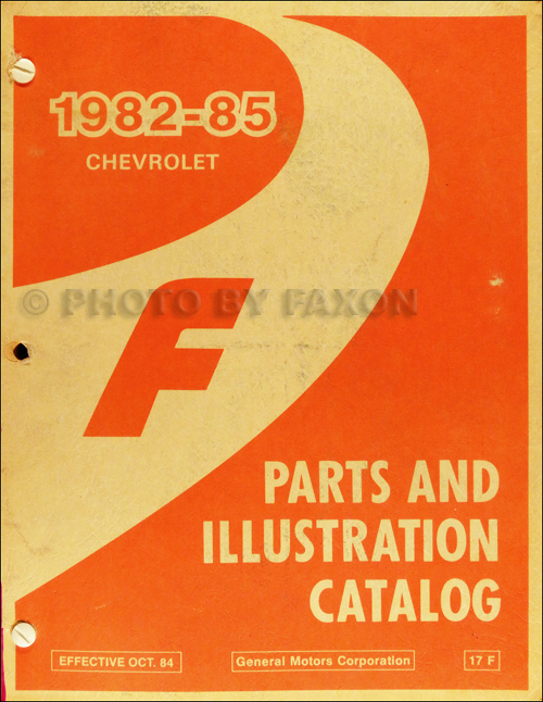 1982-1985 Chevrolet Camaro Parts Book Original