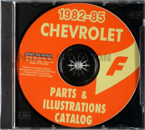 1982-1985 Chevrolet Camaro Parts Book CD-ROM