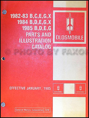 1982-1985 Oldsmobile Parts Book Original 88 98 Toronado Cutlass Supreme/Calais Omega