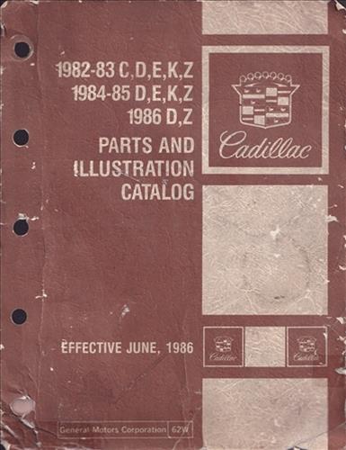 1982-1986 Cadillac Parts Book Original