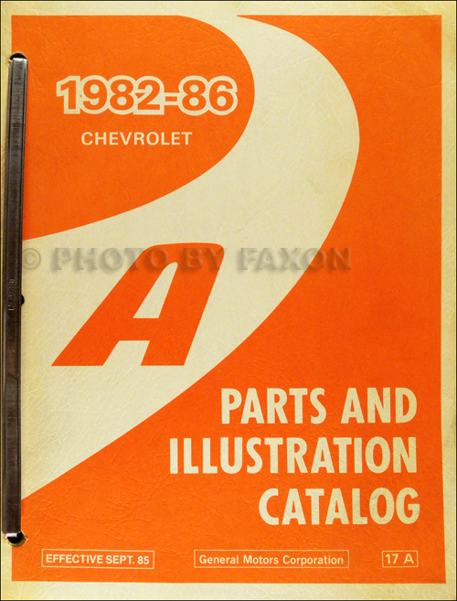 1982-1986 Chevrolet Celebrity Parts Book Original