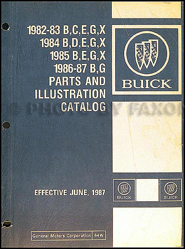 1982-1987 Buick Parts Book Original Grand National Regal and others
