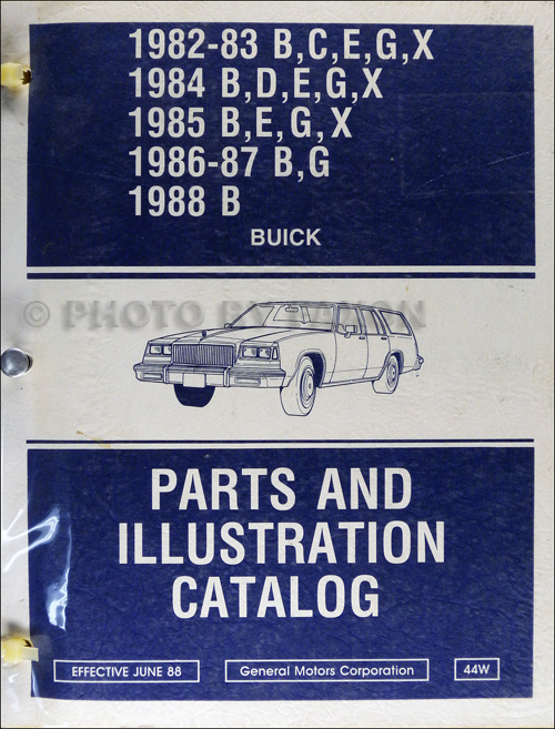 1982-1988 Buick Parts Book Original Grand National, Regal, and others