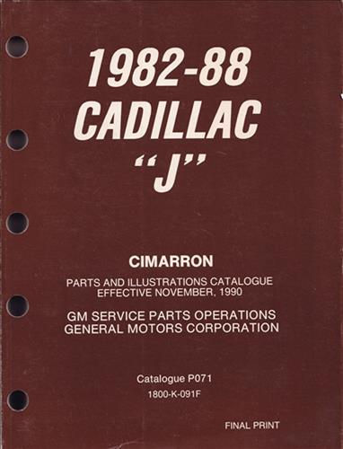 1982-1988 Cadillac Cimarron Parts Book Original CANADIAN