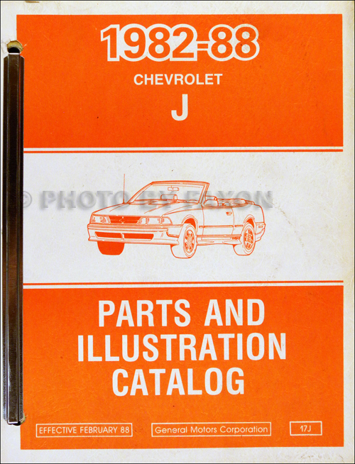 1982-1988 Chevrolet Cavalier Parts Book Original