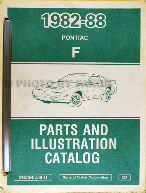 19821988 Pontiac Firebird Parts Book Original
