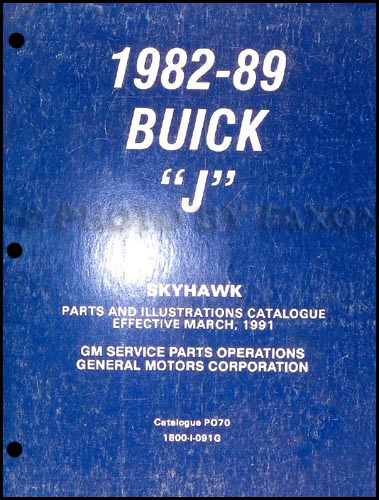 1982-1989 Buick Skyhawk Parts Book Original CANADIAN