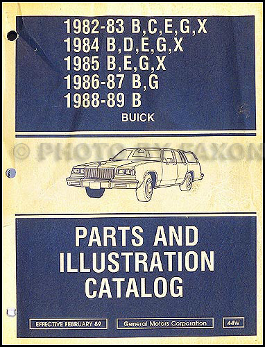 1982-89 Buick Multi-Model Parts Book Original