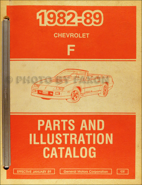1982-1989 Chevrolet Camaro Parts Book Original
