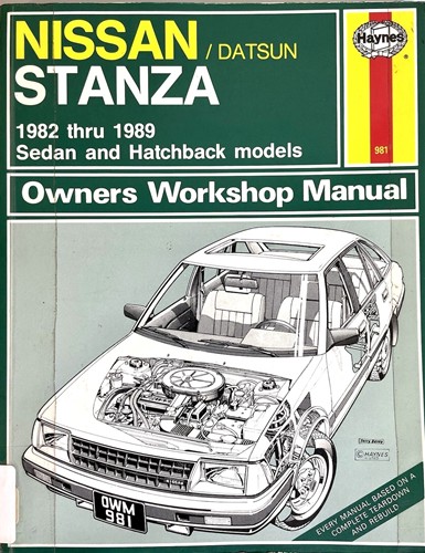 Haynes Owner’s Workshop Manual Nissan/Datsun Stanza 1982-1989