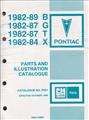1982-1989 Pontiac Parts Book Original Safari T1000 Phoenix Parisienne 82-86 Grand Prix/Bonneville CANADIAN