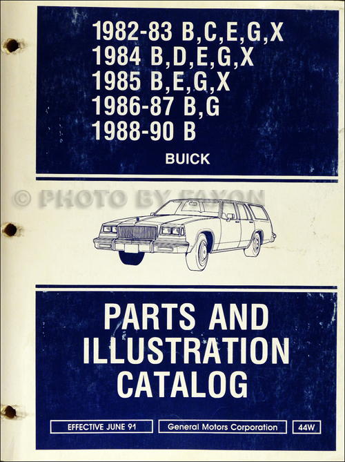 1982-1990 Buick Parts Book Original Grand National, Regal, and Others
