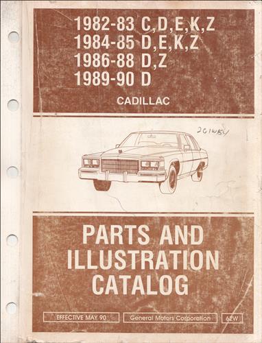 1982-1990 Cadillac Rear Wheel Drive Parts Book Original Fleetwood, Brougham, Etc.