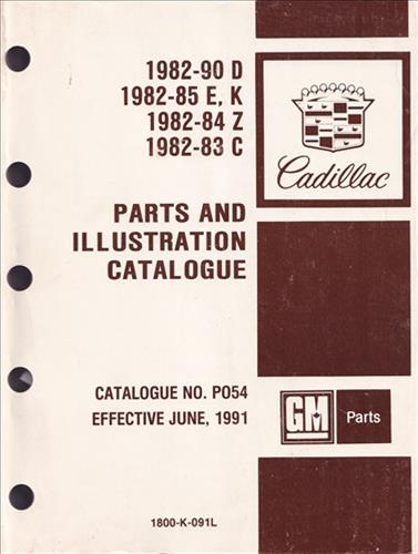 1982-1990 Cadillac Rear Wheel Drive Parts Book Original Fleetwood, Brougham, Etc. Canadian