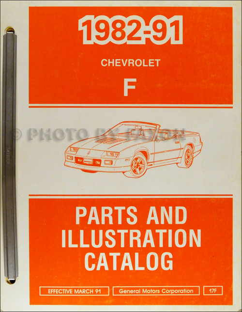 1982-1991 Chevrolet Camaro Parts Book Original