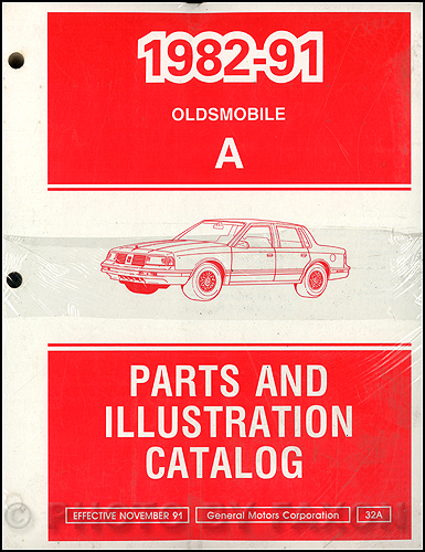 1982-1991 Oldsmobile Cutlass Ciera Parts Book Original