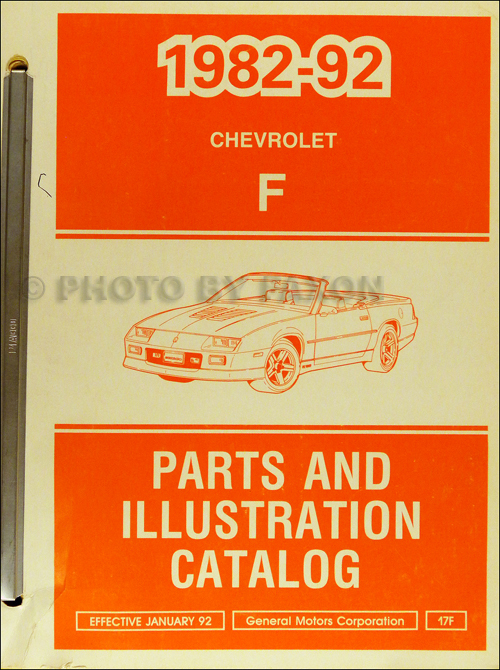 1982-1992 Chevrolet Camaro Parts Book Original