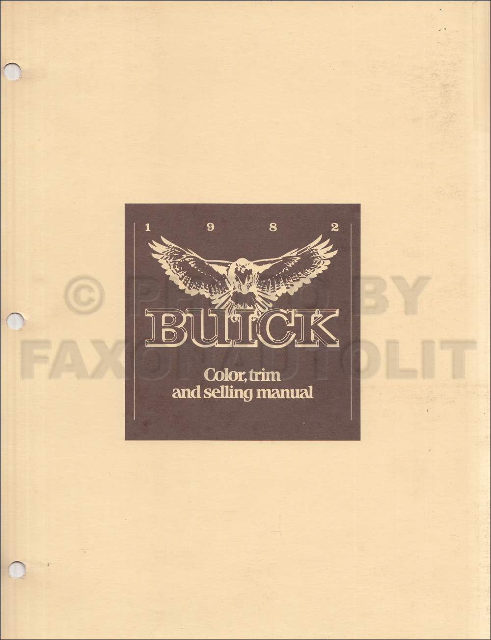 1982 Buick Color & Upholstery, Data Book Dealer Album Original