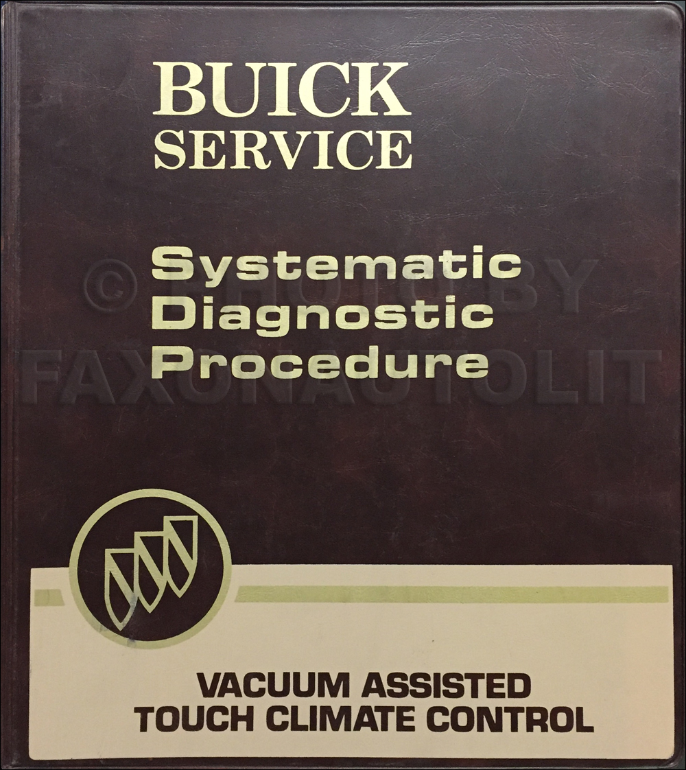 1982 Buick Regal Service Training Manual Original Vacuum Assist Touch Climate Control