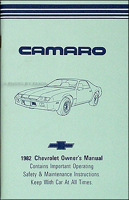 1982 Camaro Owner's Manual Reprint Berlinetta, Sport Coupe, Z/28