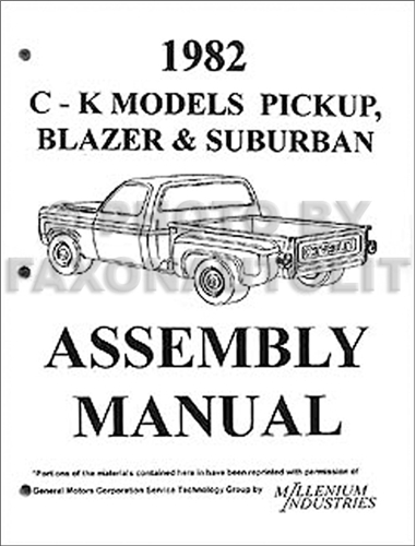 1982 Chevy GMC CK Assembly Manual Reprint Pickup Suburban Blazer Jimmy