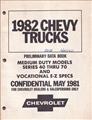 1982 Chevrolet Truck Data Book Original Preliminary