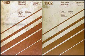 1982 MoPar FWD Repair Shop Manual Set LeBaron Omni Horizon Aries Reliant Rampage Horizon Reliant