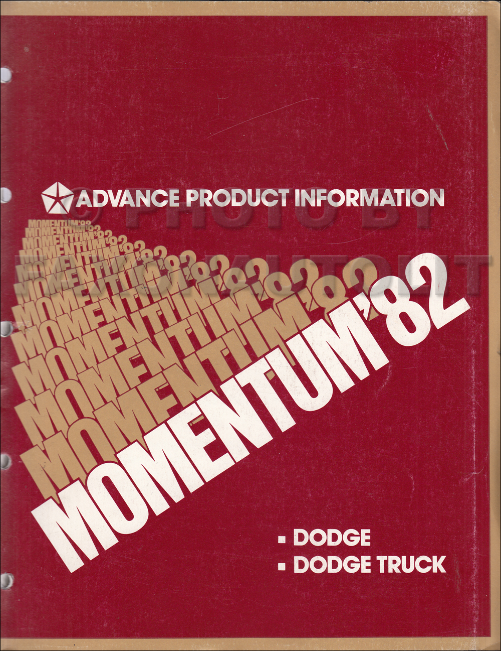 1982 Dodge Sales Training Album Original Advance Data and Color & Upholstery