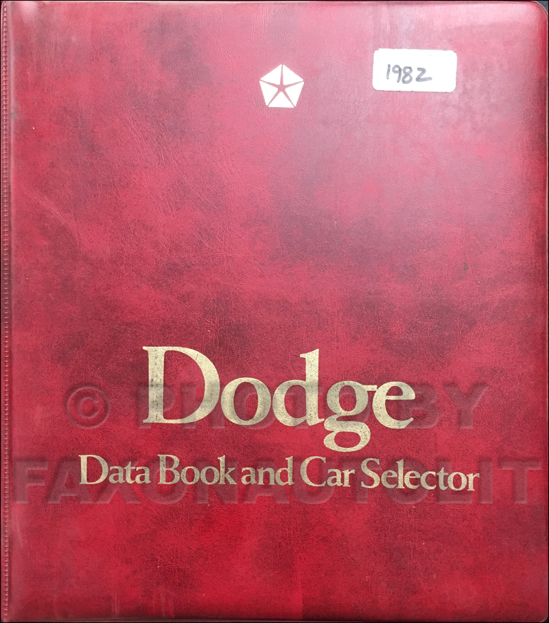 1982 Dodge Car Data Book Original
