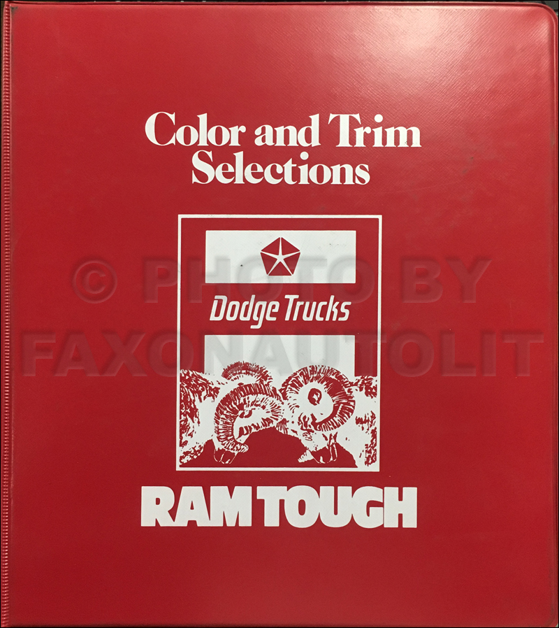 1982 Dodge Truck Color & Upholstery Dealer Album Original