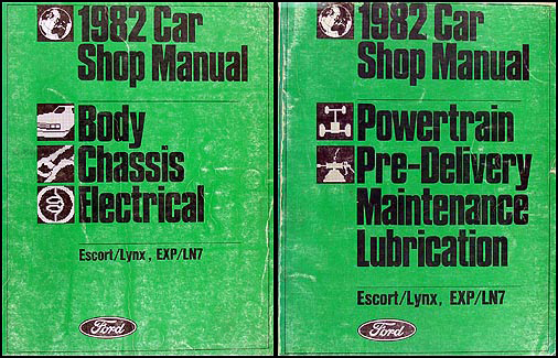 1982 Ford Escort and EXP Mercury Lynx and LN7 Shop Manual Set Original