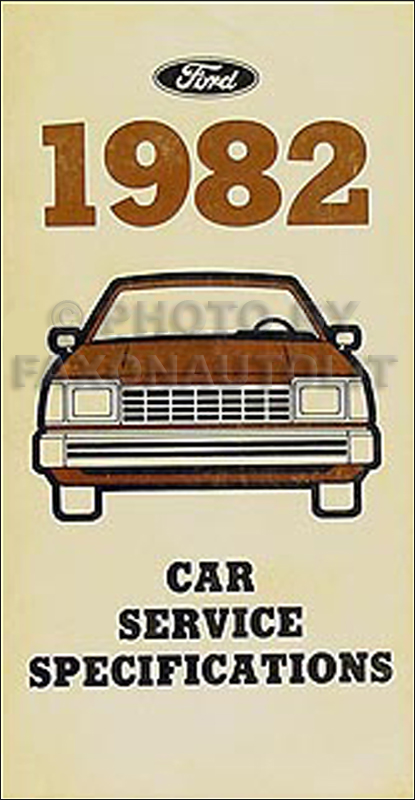 1982 Ford Lincoln Mercury Service Specifications Book Original