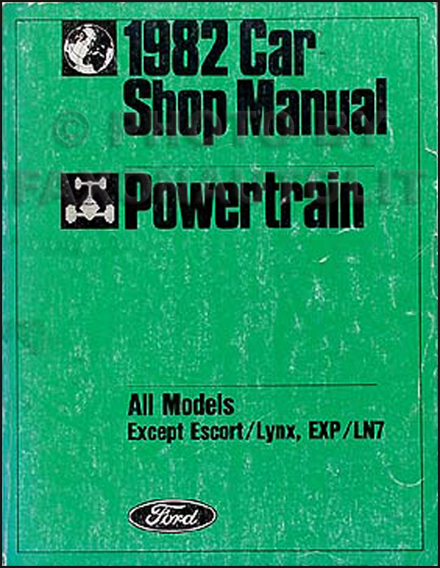 1982 Ford Lincoln and Mercury Engine Repair Shop Manual Original