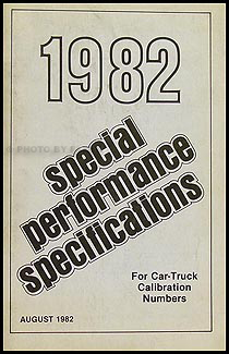1982 Ford Car and Truck Special Performance Specifications Book Orig.