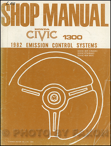 1982 Honda Civic 1300 Emission Control System Manual Original Australia Canada Sweden