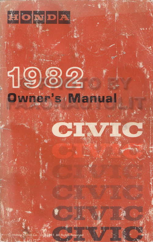 1982 Honda Civic Owner's Manual Original