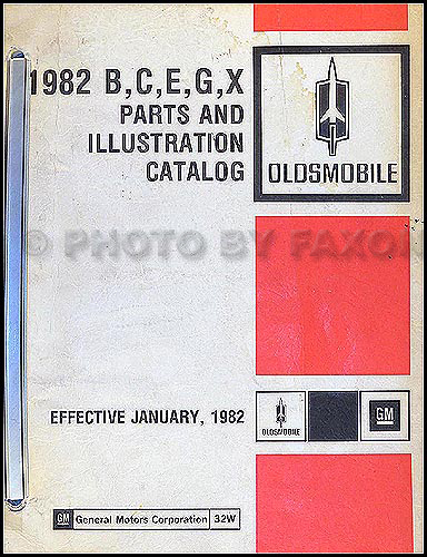 1982 Oldsmobile Firenza Omega/Brougham Cutlass Ciera 98 Regency Parts Book Original