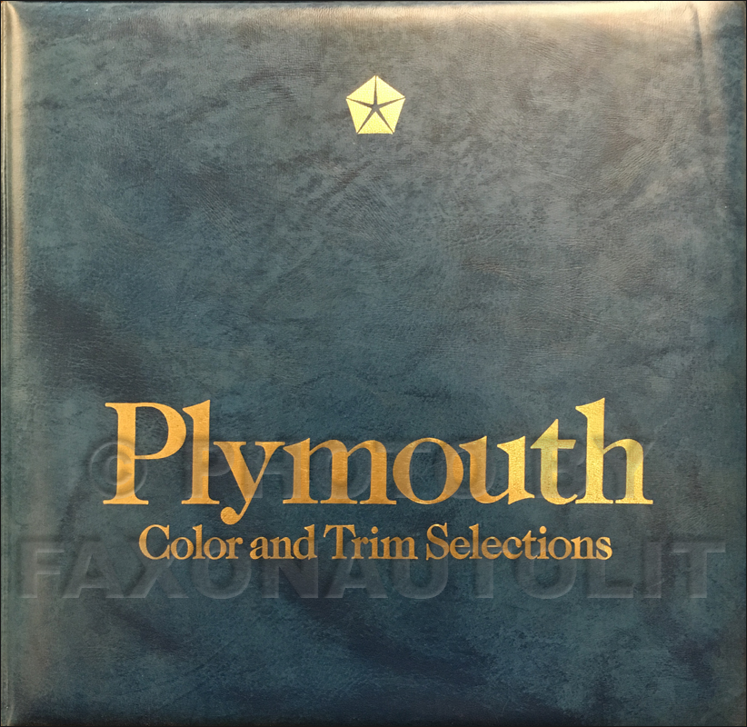 1982 Plymouth Color & Upholstery Dealer Album Original