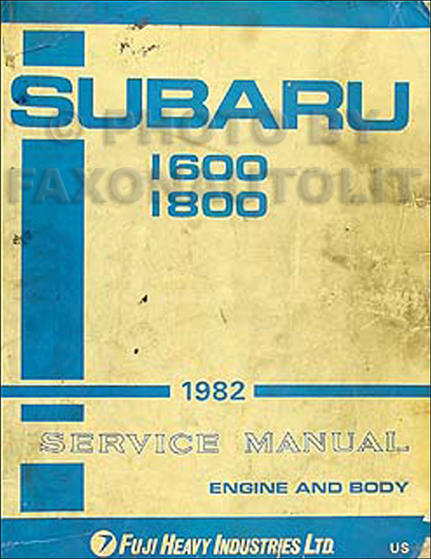 1982 Subaru Repair Manual Original 