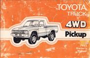 1982 Toyota 4WD Pickup Truck Owner's Manual Original No. 3723A