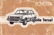 1982 Toyota Corolla Tercel Owner's Manual Original 