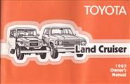 1982 Toyota Land Cruiser Owner's Manual Original
