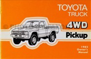 1982 Toyota 4WD Pickup Truck Owner's Manual Original No. 3723A