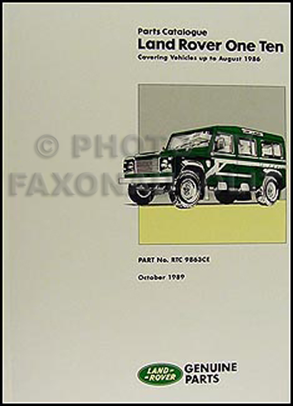1983-1986 Land Rover 110 Parts Book Reprint