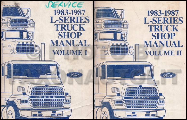 1983-1987 Ford L-Series 7000-9000 Repair Shop Manual Original 2 Volume Set