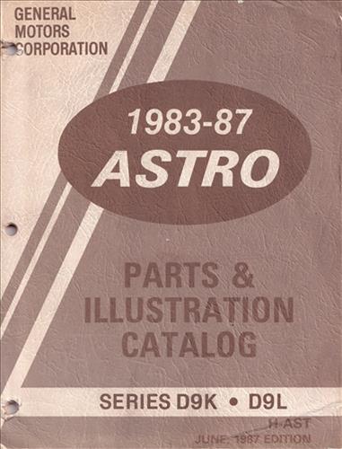 1983-1987 GMC Astro Parts Book Original D9K D9L Aluminum Tilt 